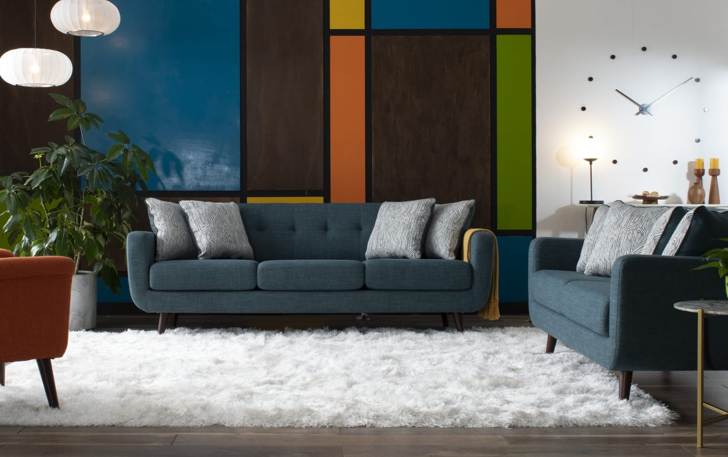 86" Mid Century Modern Sofa Couch Upholstered 3 Seater Living Room Couch Multi Color Options BOBT86GRY - with Avocado | Sold by Uncle Wiener's Wholesale