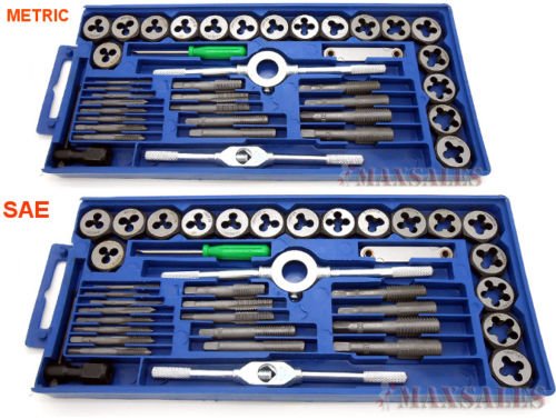 86-Piece SAE & Metric Tap and Die Set – Fine Carbon Steel Threading Ki ...