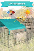88" Dog Kennel with Green Cover – Side View

Rabbit & Chicken Cage Enclosure – Front Angle

Outdoor Animal Enclosure with Cover – Set Up in Yard

Pet Containment Cage – Metal Frame Close-up