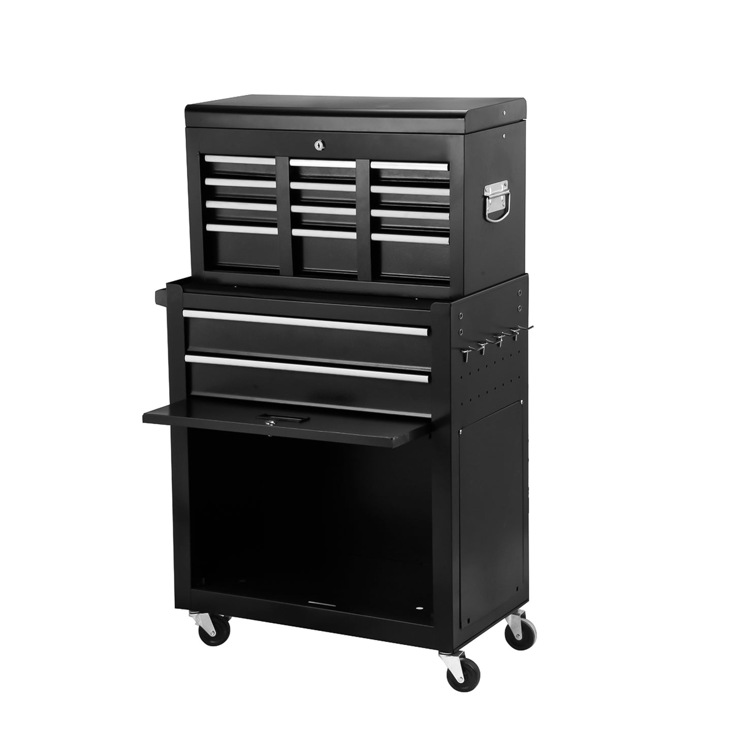 8 Drawer Rolling Tool Cabinet with Casters Heavy Duty Steel Garage Storage – Black Red Blue Orange