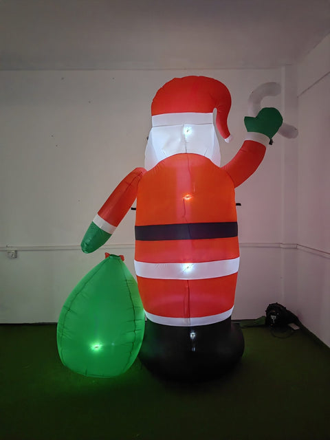 8FT Inflatable LED Christmas Santa Claus – Outdoor Holiday Decoration 618512 - with | Sold by Uncle Wiener's Wholesale