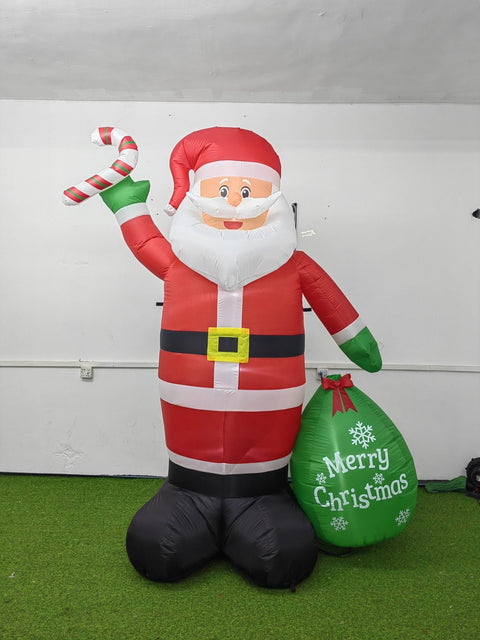 8FT Inflatable LED Christmas Santa Claus – Outdoor Holiday Decoration 618512 - with | Sold by Uncle Wiener's Wholesale