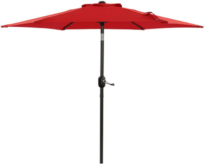 9 FT Patio Outdoor Umbrella with Crank & Tilt – Red or Gray AMMU27 Series - with Red | Sold by Uncle Wiener's Wholesale