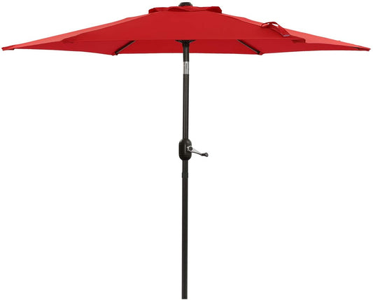 9 FT Patio Outdoor Umbrella with Crank & Tilt – Red or Gray AMMU27 Series - with Red | Sold by Uncle Wiener's Wholesale