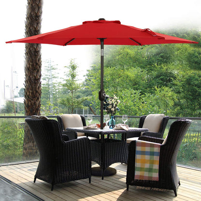 9 FT Patio Outdoor Umbrella with Crank & Tilt – Red or Gray AMMU27 Series - with Gray | Sold by Uncle Wiener's Wholesale