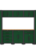 9 - Piece Garage Workbench & Cabinet Set – Heavy - Duty Modular Tool Storage System - with Green 1189GR | Sold by Uncle Wiener's Wholesale