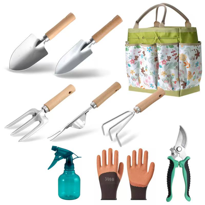 9 - Piece Heavy - Duty Garden Tool Set with Storage Case for Yard & Lawn Care GT9001 - with | Sold by Uncle Wiener's Wholesale