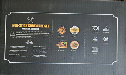 9 - Piece Non - Stick Cookware Set – Durable Precision Aluminum K0027 - with | Sold by Uncle Wiener's Wholesale