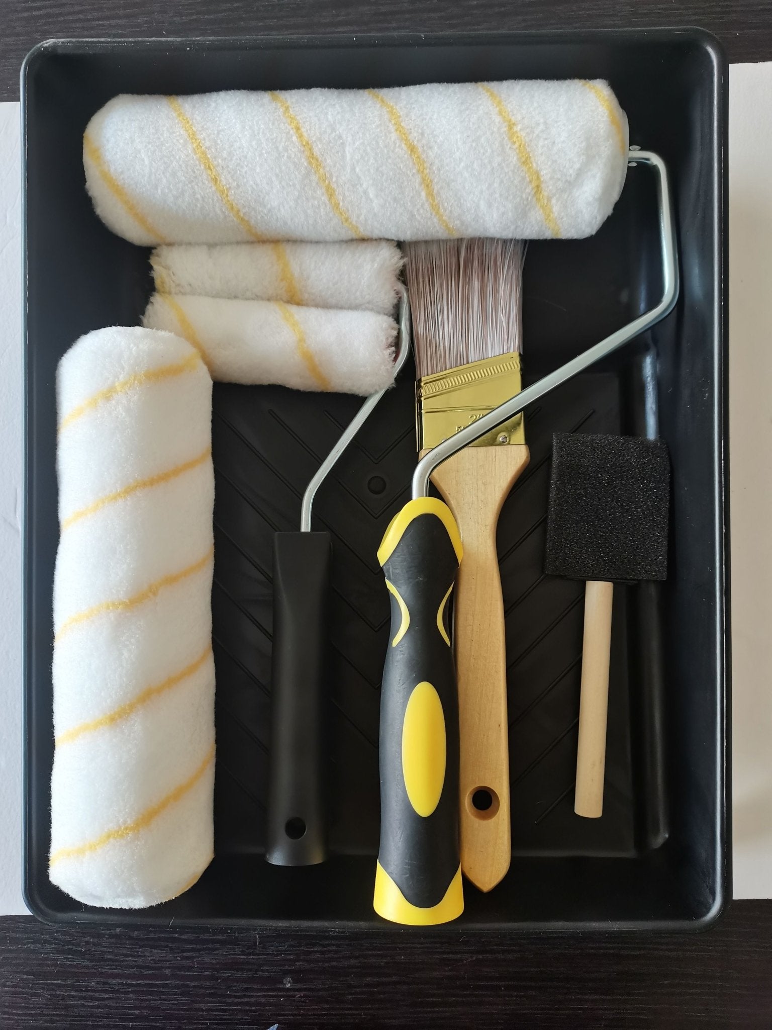9 - Piece Paint Roller Tray Set with Brushes & Rollers – Complete Painting Kit for DIY & Professional Use PRTS009 - with | Sold by Uncle Wiener's Wholesale