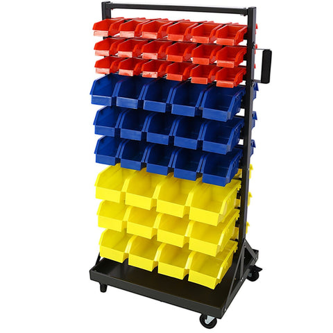 90 Bin Double - Sided Storage Rack with Casters – 450 lb Capacity - with | Sold by Uncle Wiener's Wholesale
