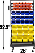 90 Bin Double - Sided Storage Rack with Casters – 450 lb Capacity - with | Sold by Uncle Wiener's Wholesale