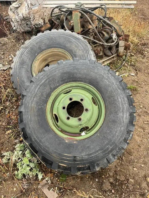 9.00R16 Michelin – Military Surplus Tire & Rim Assembly (Assorted Tread Patterns) - with Very Little Cracking if any | Sold by Uncle Wiener's Wholesale