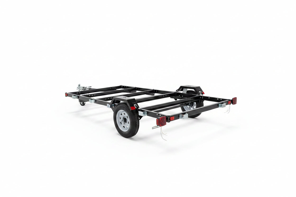 Foldable Utility Trailer 4x8, 5x8 & 5x10 Heavy Duty Steel Frame with Leaf Spring Suspension 90501