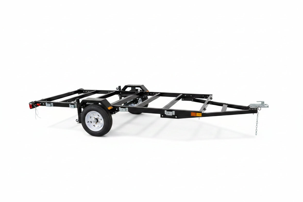 Foldable Utility Trailer 4x8, 5x8 & 5x10 Heavy Duty Steel Frame with Leaf Spring Suspension 90501