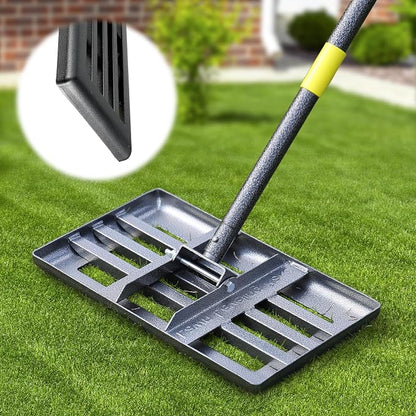 Heavy Duty Lawn Leveling Rake with Adjustable Handle – Stainless Steel Soil Leveler for Top Dressing, Sand, Compost, Dirt & Grass Lawn Maintenance