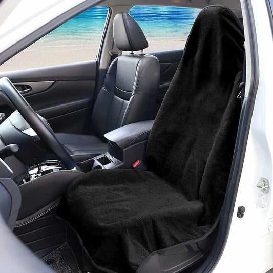 Black Waterproof Car Seat Cover with Anti-Slip Backing – Universal Fit for Front Seats