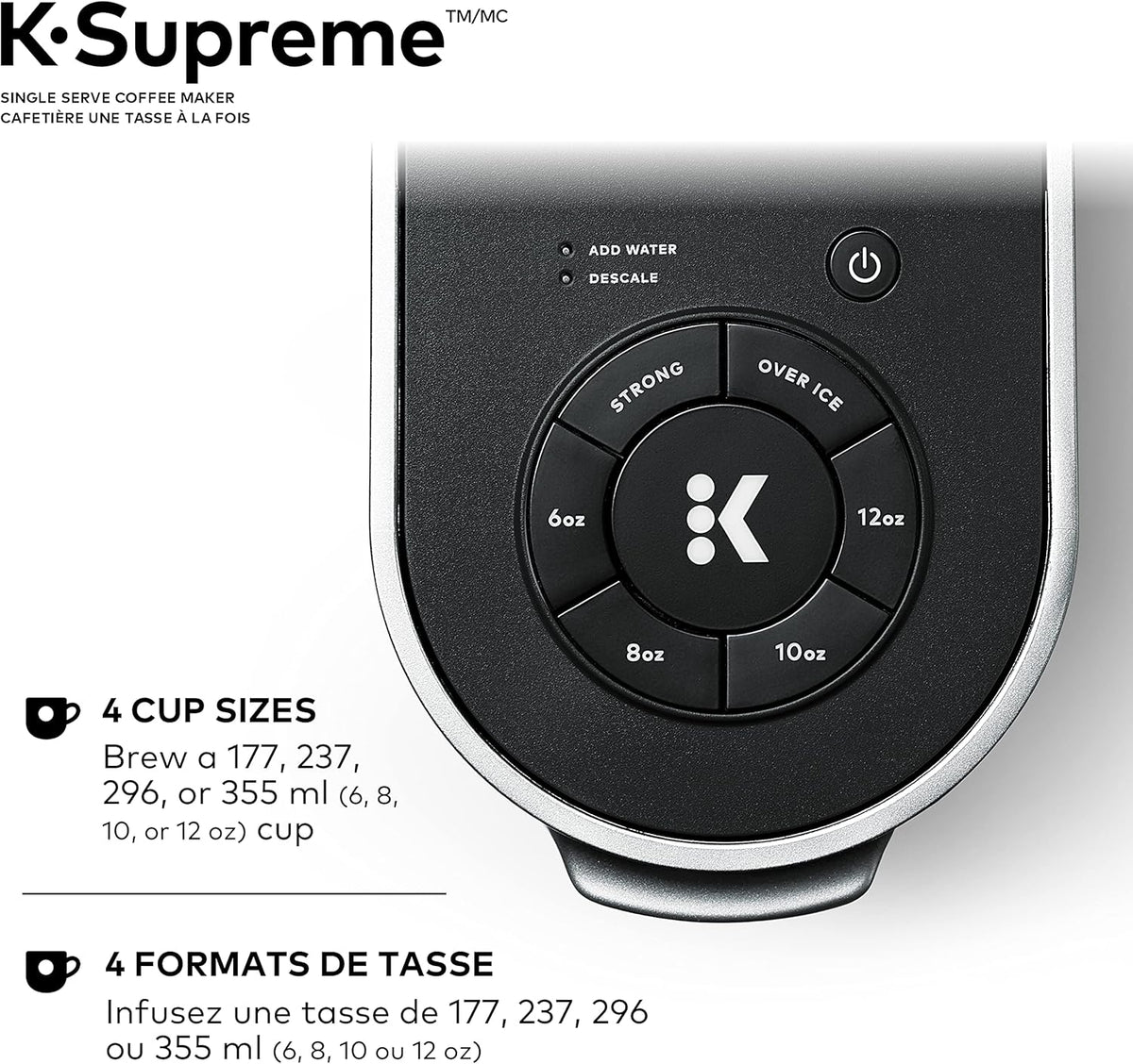 Keurig K-Supreme Single Serve Coffee Maker – K-Cup Pod Brewer with MultiStream Technology, 4 Brew Sizes & 66 oz Dual-Position Reservoir