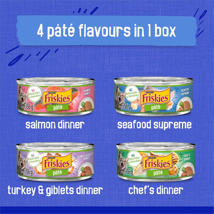 Purina Friskies Indoor Wet Cat Food Variety Pack – Assorted Flavours & Pack Sizes, Canned Adult Cat Food