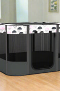 XL foldable dog crate with mesh windows and roll-up door
Portable pet house crate with removable top skylight
Indoor and outdoor soft pet kennel setup
Folded dog crate for easy storage and travel
Cat and dog resting in mesh pet crate