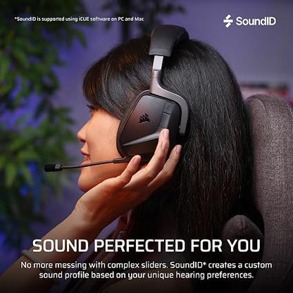 Corsair VOID v2 MAX Wireless Gaming Headset – 2.4GHz & Bluetooth, Dolby Atmos, 70-Hour Battery, Carbon