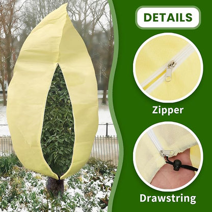 Winter Plant Covers –Assorted size Heavy-Duty Frost Protection Bags with Zipper & Drawstring for Trees, Shrubs & Outdoor Plants