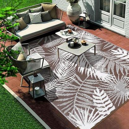 HiiARug Outdoor Rug Waterproof Reversible Patio Mat with Carry Bag