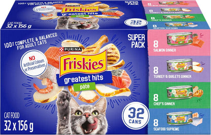 Purina Friskies Indoor Wet Cat Food Variety Pack – Assorted Flavours & Pack Sizes, Canned Adult Cat Food