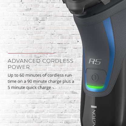 Remington R5000 Series Cordless Rotary Electric Shaver for Men – Waterproof 3-Head Razor with Flexing Blades & Pop-Up Trimmer