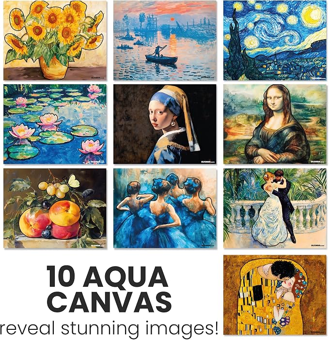 Water Painting Activity Kit – Vibrant Blooms 10-Pack, No-Mess Water Art with Brush