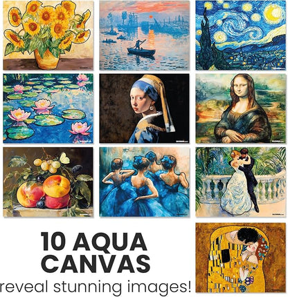 Water Painting Activity Kit – Vibrant Blooms 10-Pack, No-Mess Water Art with Brush