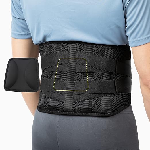 BraceUP Back Brace with Lumbar Pad – Adjustable Lower Back Support Belt for Sciatica, Heavy Lifting & Back Pain Relief