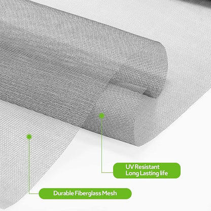 FLYZZZ Fiberglass Screen Door Repair Kit – 48" × 16.4 ft Replacement Window & Patio Screen Mesh