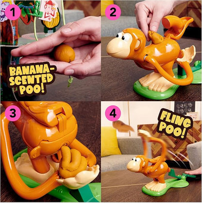 Spin Master Monkey See Monkey Poo Family Game – Funny Monkey Flinging & Tree Climbing Kids Board Game for 2–4 Players, Ages 4+