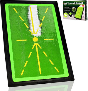 MUEUSS Golf Swing Training Mat – 17" x 12" Portable Practice Mat with Swing Path Feedback