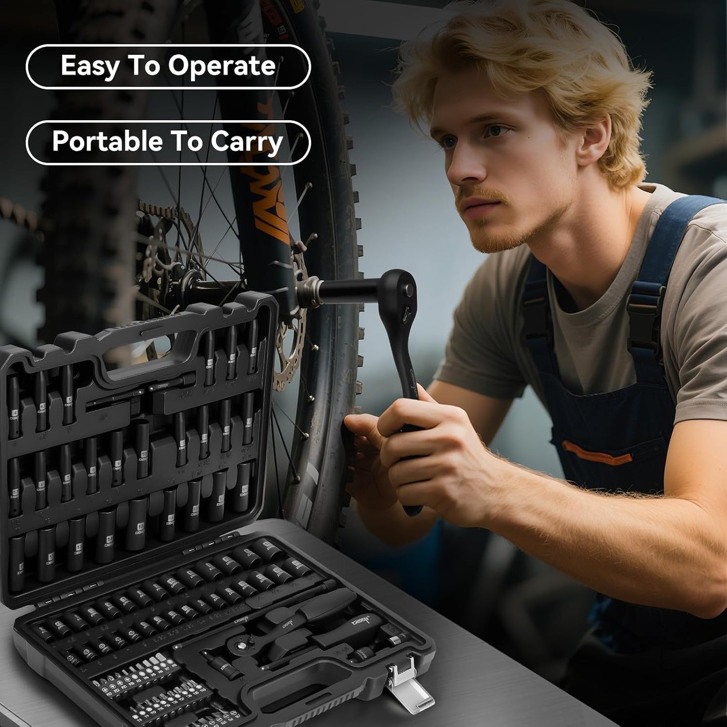 94-Piece 1/4" Drive SAE & Metric Socket, Ratchet, Torx Bit & Adapter Tool Set IS9414 - with | Sold by Uncle Wiener's Wholesale