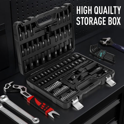 94-Piece 1/4" Drive SAE & Metric Socket, Ratchet, Torx Bit & Adapter Tool Set IS9414 - with | Sold by Uncle Wiener's Wholesale