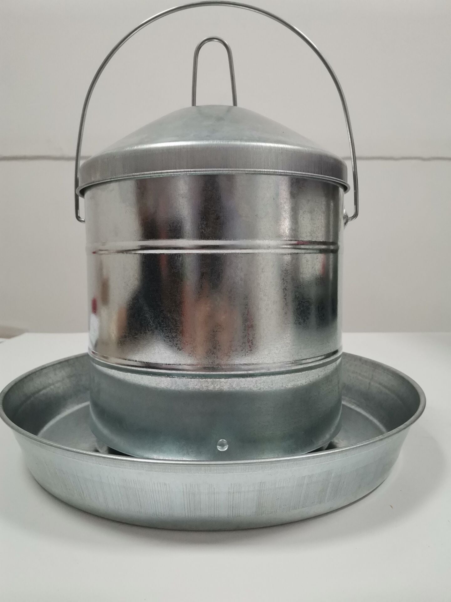 9kg Galvanized Metal Chicken Feeder Hanging Poultry Feed Dispenser 4909F - with | Sold by Uncle Wiener's Wholesale