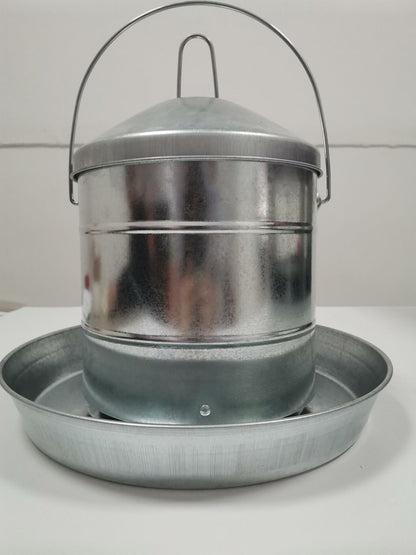 9kg Galvanized Metal Chicken Feeder Hanging Poultry Feed Dispenser 4909F - with | Sold by Uncle Wiener's Wholesale
