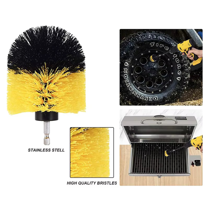 New 7 PCS Drill Brush Kit Power Scrubber Cleaning Set for Home Auto 7PCDB