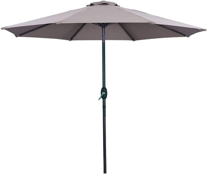 9 FT Patio Outdoor Umbrella with Crank & Tilt – Red or Gray AMMU27 Series