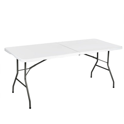 New 6 Ft Bi-Fold Folding Table – Heavy-Duty, Portable, Indoor/Outdoor Use AMPCT1807
