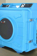 500 CFM HEPA air scrubber for industrial and restoration use
Blue air purifier with 3-stage filtration and duct ports
Portable HEPA air scrubber with handle and GFCI outlet
Side view of HEPA air scrubber with intake filter panel
Top control panel of air cleaner with variable speed settings