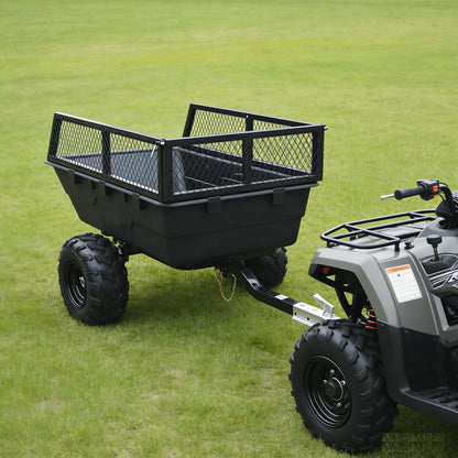 Heavy Duty ATV Dump Cart 1543 lb Capacity 76" Utility Tow Trailer with Tilt Bed ATC154