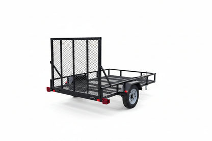 5x10 ATV Utility Trailer Mesh Floor & Gate Heavy Duty Steel Frame 1980 lbs GVW AWA510S