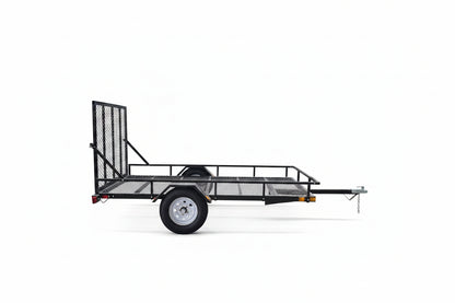 5x10 ATV Utility Trailer Mesh Floor & Gate Heavy Duty Steel Frame 1980 lbs GVW AWA510S