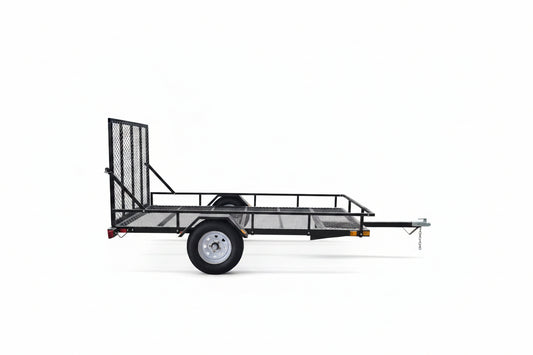 5x10 ATV Utility Trailer Mesh Floor & Gate Heavy Duty Steel Frame 1980 lbs GVW AWA510S