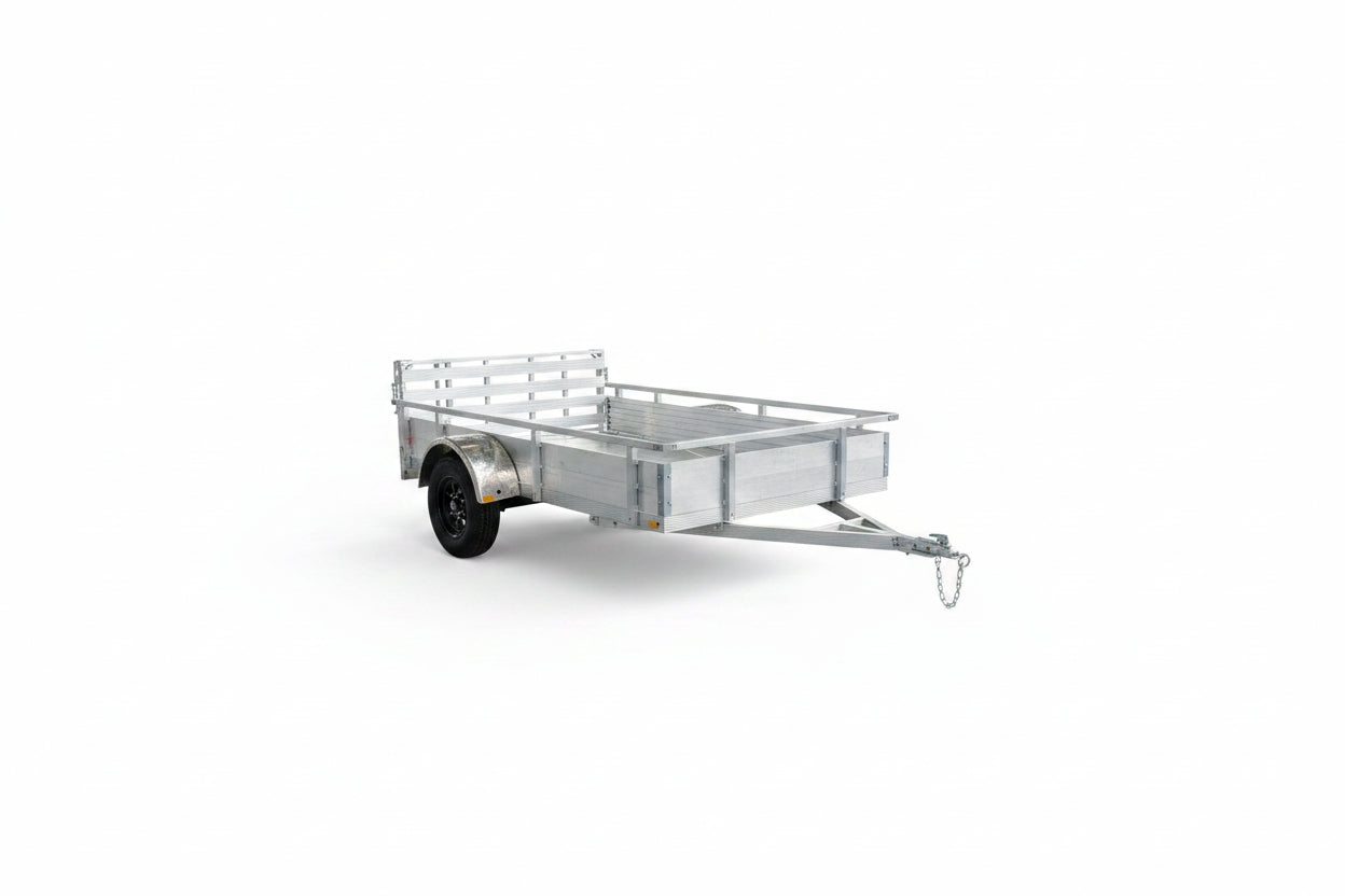 6x10 Aluminum Utility Trailer with Side Panels Torsion Axle LED Lighting Heavy Duty 3500 lbs GVWR AWA610AL