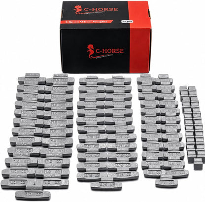 100pc Wheel Weights Set 0.25–1oz Clip-On Assorted Styles