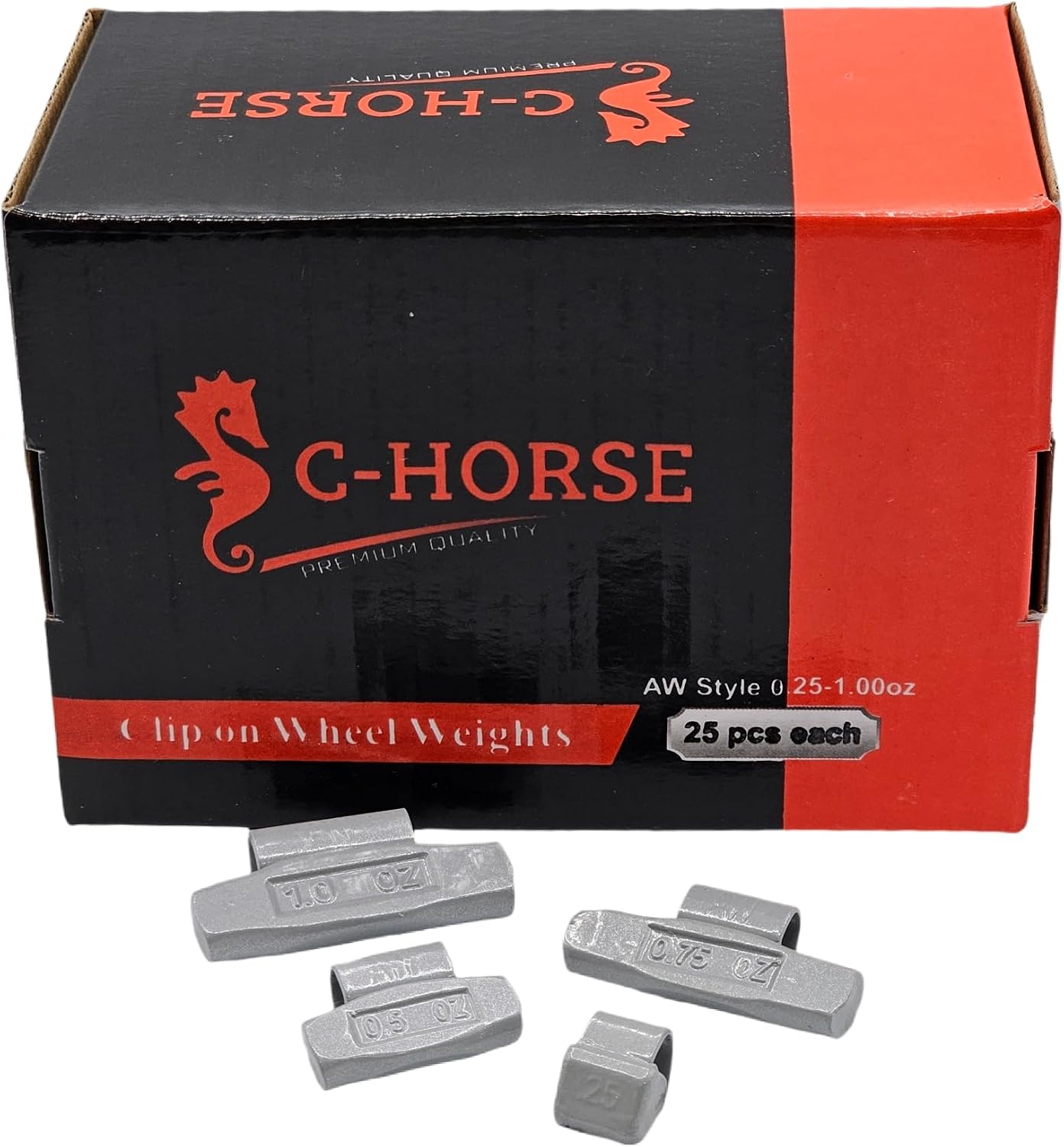 100pc Wheel Weights Set 0.25–1oz Clip-On Assorted Styles