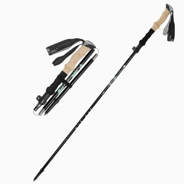 Adjustable Trekking Poles Aluminum Hiking Walking Stick Foldable 49″ AZ008
